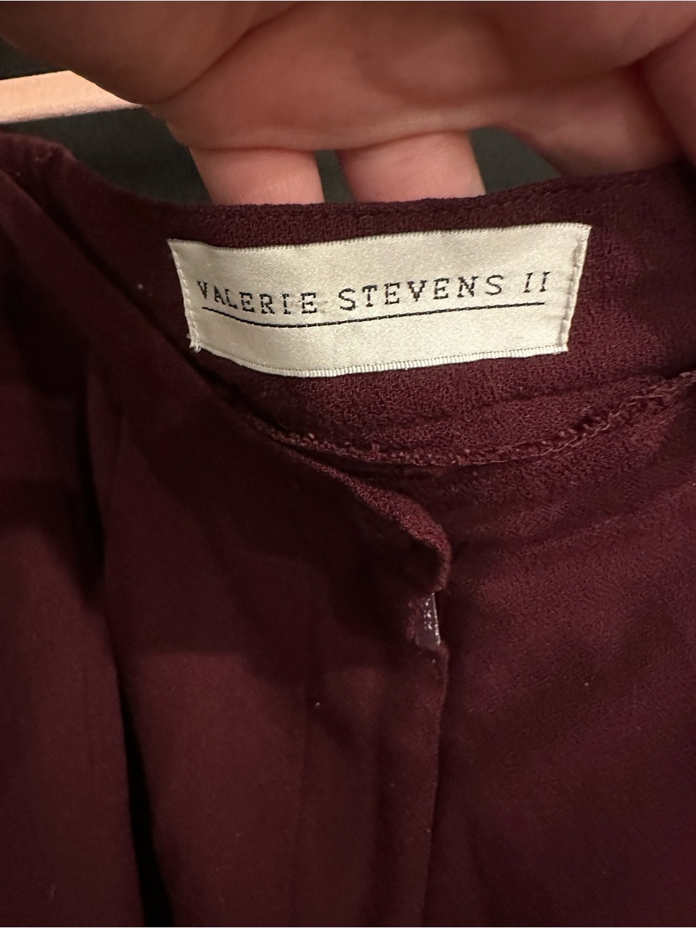 Valerie Stevens Burgundy Plaid Jacket with Matching Solid Burgundy Pants - Picture 5 of 6